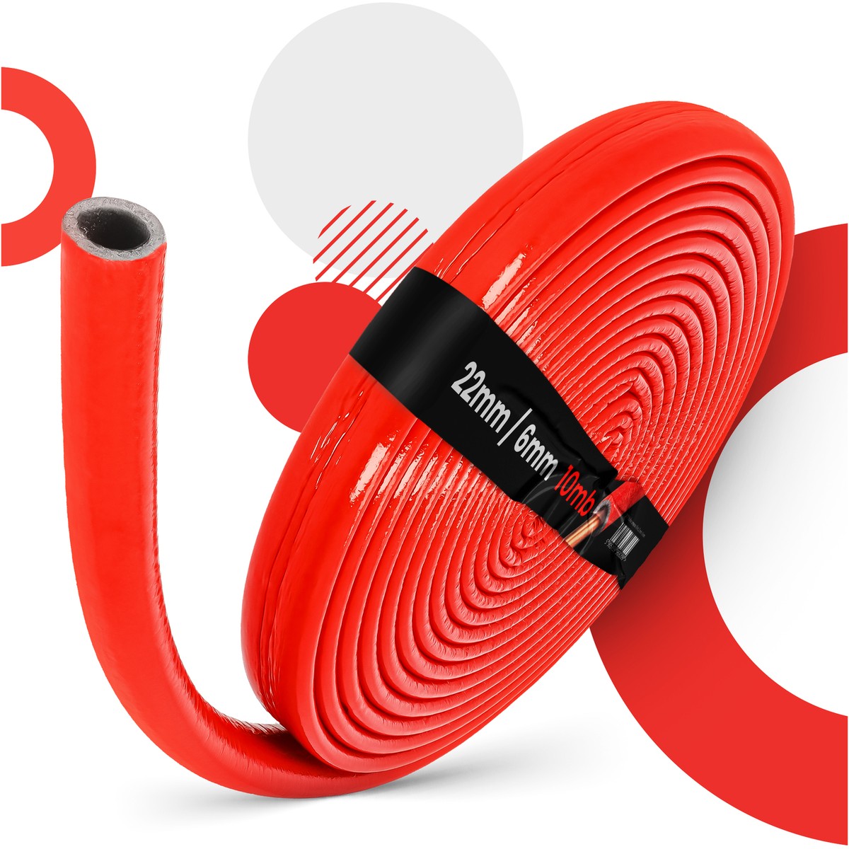 Tecuro Isolierschlauch PE-XT Für Rohr 22 Mm, Mit Reißfester PE-Schu