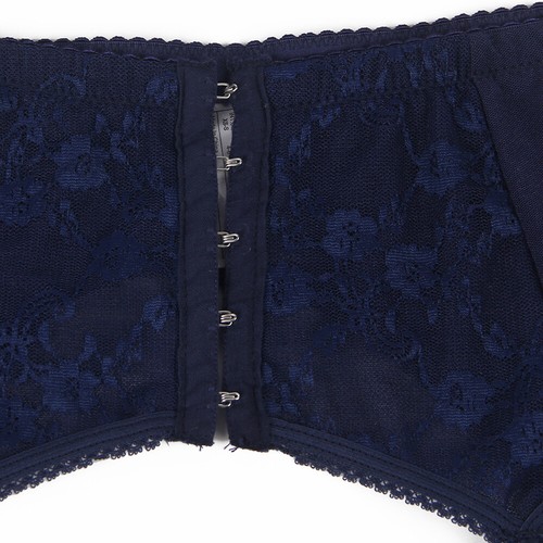 Retro Garter Belt 6 Suspenders Midnight Blue Mesh Lace Sexy Glamour - Picture 9 of 10