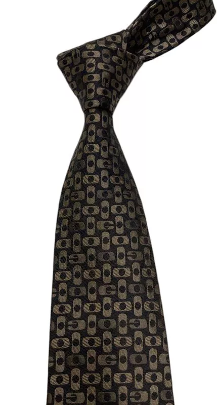 Ensemble portefeuille cravate et ceinture en soie marron Gucci   Occasion
