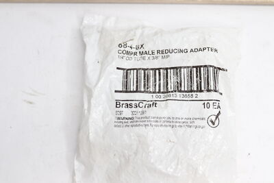 (10-Pk) BrassCraft Compression Male Reducing Adpters 1/4'' OD Tube X 3/8'' MIP