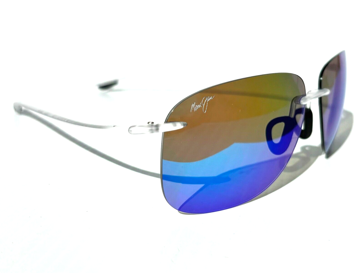 NEW Maui Jim HIKINA Matte Crystal POLARIZED Hawaii Blue Lens