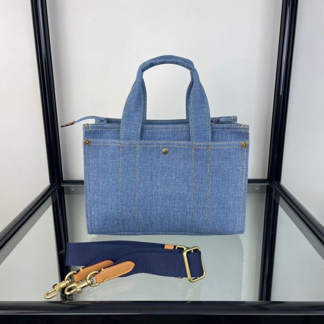 COACH Cargo Tote Bag Shoulder Bag 26 Small Denim CR659 Blue Outlet  