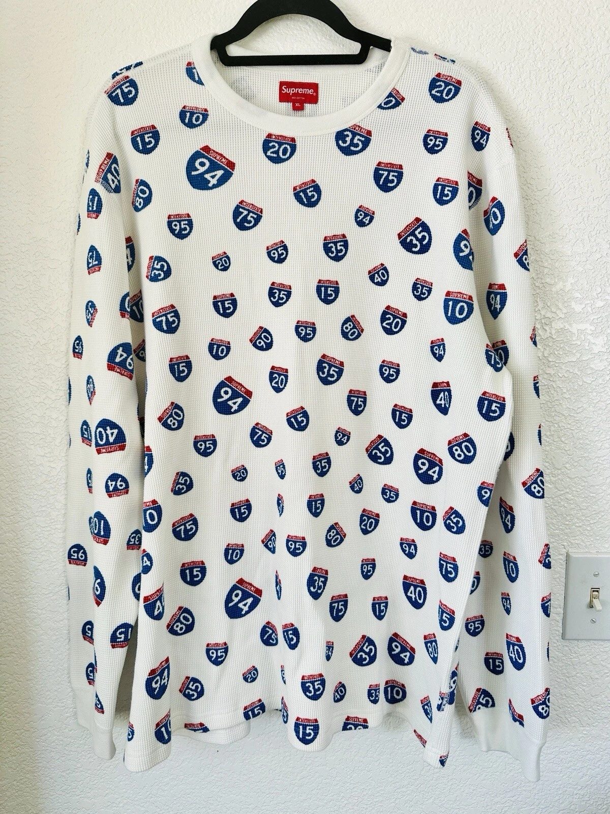 Gaufre thermique « naturelle » homme Supreme Interstate coton neuf avec étiquette taille XL FW2020 comme neuve avec étiquette