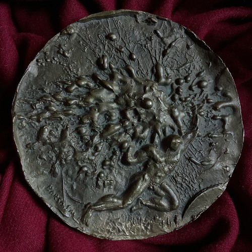 Science Atom Physics Award Antique 1989 Male Nude Gay Art Borsos Bronze Medal