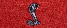 135 Cobra Logo - Red Carpet Custom Floor Mats Fits 1964-1968 Ford Mustang