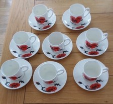 Wedgewood Susie Cooper Corn Poppy Coffee Cup & Saucer - 8 available