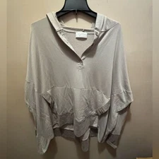 Sugarfox grey oversized light  hoody  pockets 1xl A Frame Soft Y2K