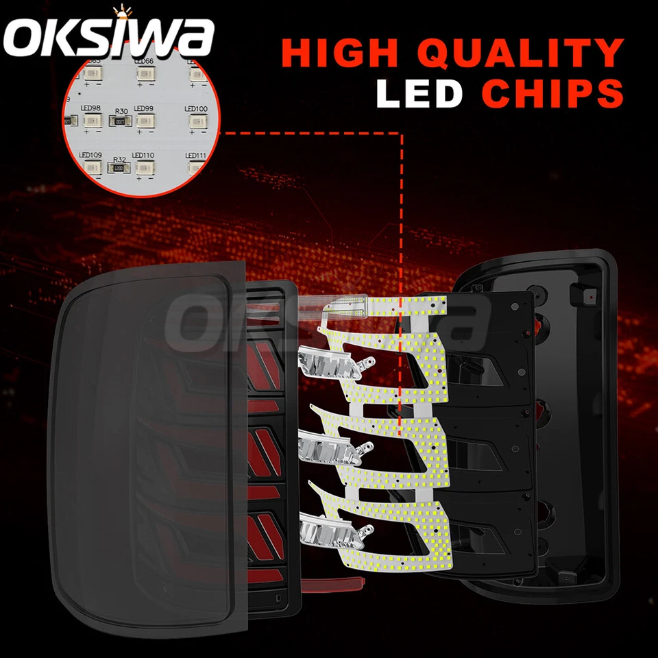 Luces LED TaiL completas para lámparas de freno GMC Sierra 1500 2500HD 3500HD 2007-2013 Foto 4 de 4