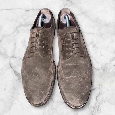 Ermenegildo Zegna Mens Wingtip Oxford Suede Brown Brogues  display picture 1