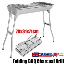 Image of Portable Barbecue Grill Stainless Steel Folding BBQ Charcoal Grill for Outdoor