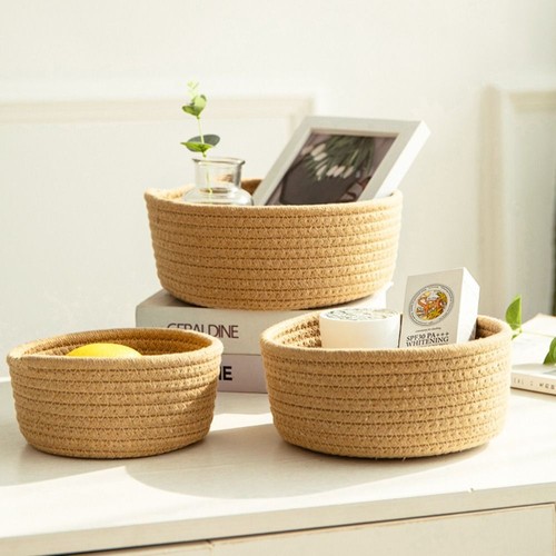 Cotton Thread Storage Basket Snacks Toys Cosmetics Organizer Storage ...