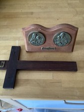 Lot Croix Palissandre Et Chevalet Vierge Et Jesus Vintage