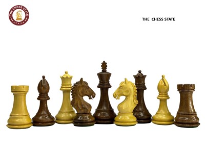 The Derby Knight Staunton Pattern Chess Pieces Only- Weighted Golden Rosewood