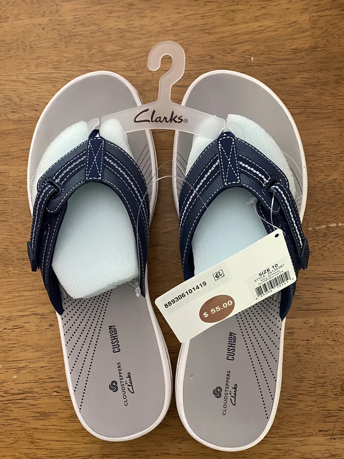 Infradito Clarks donna Brinkley Jazz nuove taglia 10 blu navy