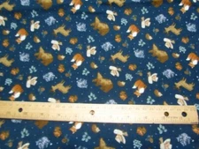 2 Yards Navy Riley Blake Designer Woodland Animal/Bear/Fox/Deer Flannel Fabric