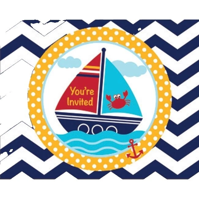 多色航海问候语邀请