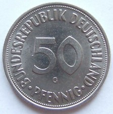 Coin Federal Republic of Germany 50 Pfennig 1967 G in Uncirculated