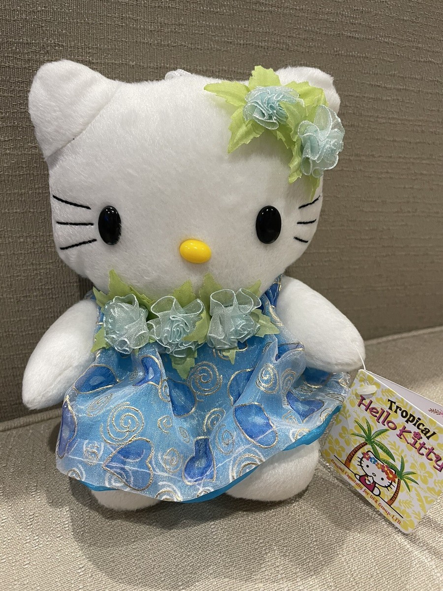 hello kitty blue dress plush SANRIO TROPICAL w/suction cup Doll w/tags CUTE Red Plus Size Dresses boat neckline Color:Classic Blue This Hello Kitty plush