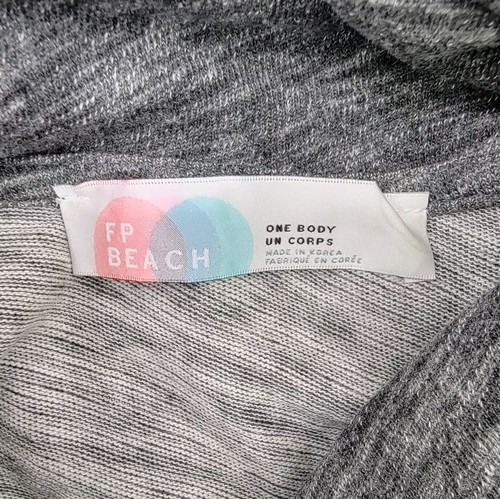 FP Beach Shirt Donna XS/S Heathered Grigio Free People Pullover Collo Cappuccio Bozzolo - Foto 3 di 6