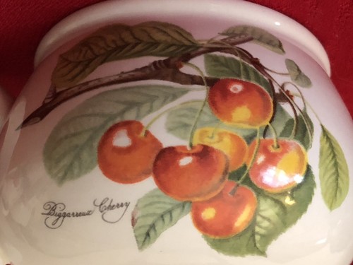 PORTMEIRION POMONA BIGGARREUX CHERRY HANDLED FOOTED TEA CUP EUC ENGLAND - Picture 8 of 8