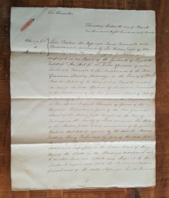 ANTIQUE English Hand Written Land Indenture/Kent Co. - 16 March 1820/Signed