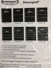 SUPERSAFE BY SHOWGARD STOCK PAGES S8 - 8 ROWS- 5 DOUBLED SIDED PAGES PER PACKAGE