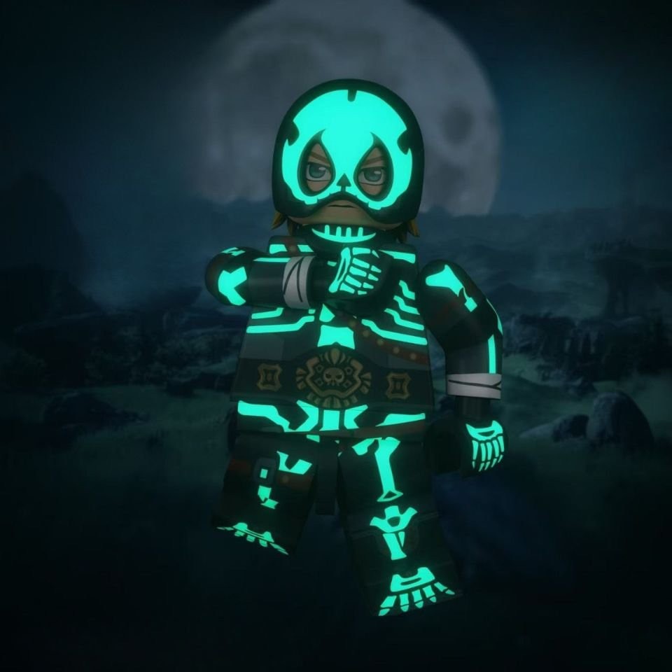 Lego Flex Custom Zelda *Glowing* Skeleton Armor link UV Printed
