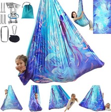 Sensory Swing for Kids Indoor  Outdoor Double Layer Therapy Cuddle Hammock C...
