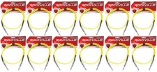 12 Rockville RCGT3.0Y 3' 1/4" TS to 1/4'' TS Guitar/Instrument Cable