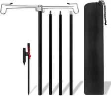 Lantern Stand Pole 25/73In Adjustable Portable Lamp Stand Hook Collapasible Ligh