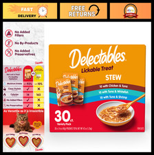 Lickable Cat Treats Variety Pack - Grain-Free Stew Food Topper, Hydrating, 30 Po