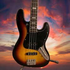 Electric Bass Guitar 4 String JB Sunburst Chrome Part Solid Body Basswood Body
