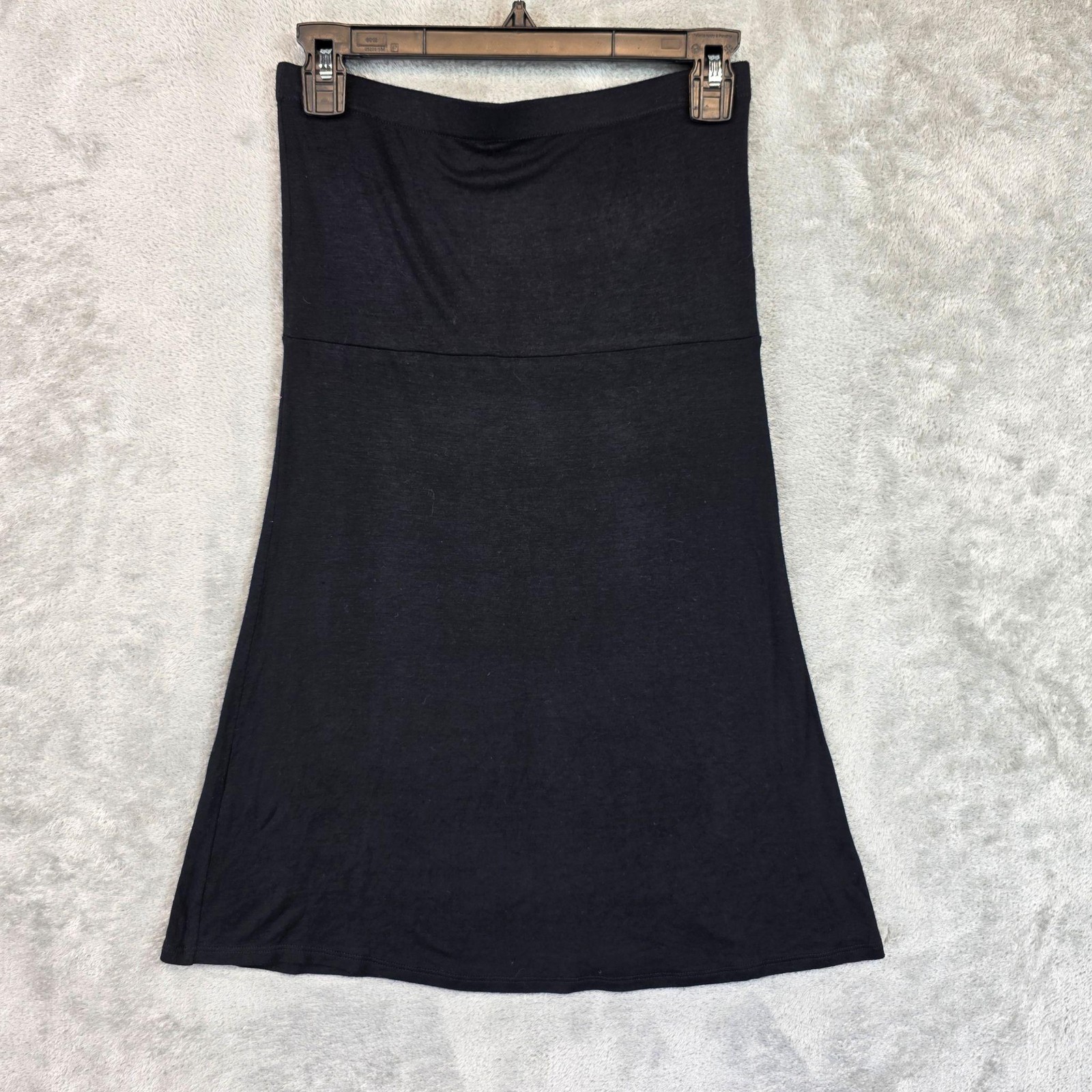 Vacay Skirt Womens XS/S Black Jersey A Line Knee Length Elastic Waist Casual