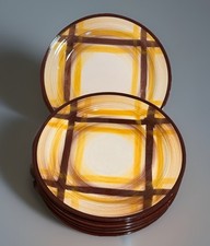 Vernonware Pottery ORGANDIE 7 1/2" Salad Plates set of 8 vintage Vernon