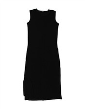 VINTAGE Womens Sleeveless Maxi Dress IT 40 Small Black Polyester CL13