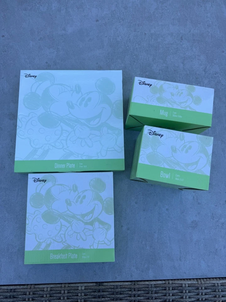 Rewe Disney Retro Mickey Mouse Teller + Schüsseln + Tassen / Neu - Bild 1 von 4