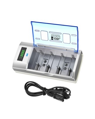 Universal Smart Battery Charger with Discharge Function   Multi-Bay Rapid Charg