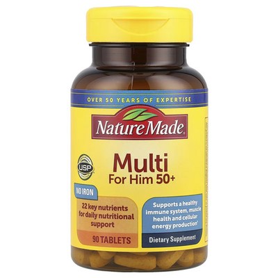 Nature Made Multi For Him 50+ 90 Tablets Wellness Support