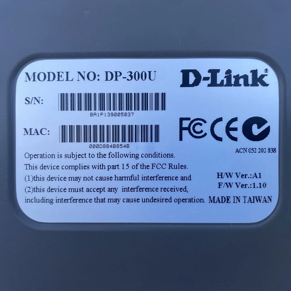 D-Link DP-300U Fast Ethernet Print Server + Installation Guide CD *NO Power Cord - Image 4 of 4