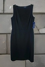 Chaps Oakstreet Women's Size 12 Little Black Sleeveless Dress Lined NWT Large