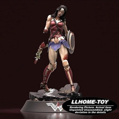 Zombie Wonder Girl Super Woman 1:24 8cm Tall Model Kit Unpainted 3d Print Figure