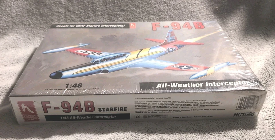 Hobby Craft Lockheed F-94B Starfire 1992 kit escala 1:48 #HC1598 sellado vintage Foto 3 de 4