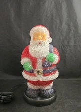 VTG Sehl 2000 Light Up Santa Table Top Hard Plastic Molded Pellet Popcorn 