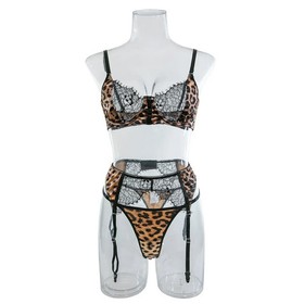 Sexy leopard print lingerie set.