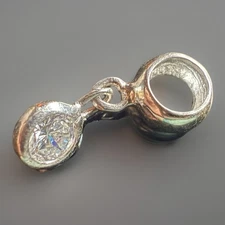 IBB Sterling Silver Crystal Dangle Charm Bead For Charm Bracelets