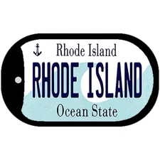 Rhode Island Novelty Metal Dog Tag Necklace 2" x 1"