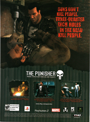 2004 The Punisher Marvel Video Game PS2 Xbox PC Promo Art Decor Print Ad