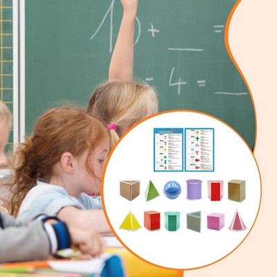 12 Stück Faltbare Geometrische Formen 3D Geometrische Körper für Grundschule