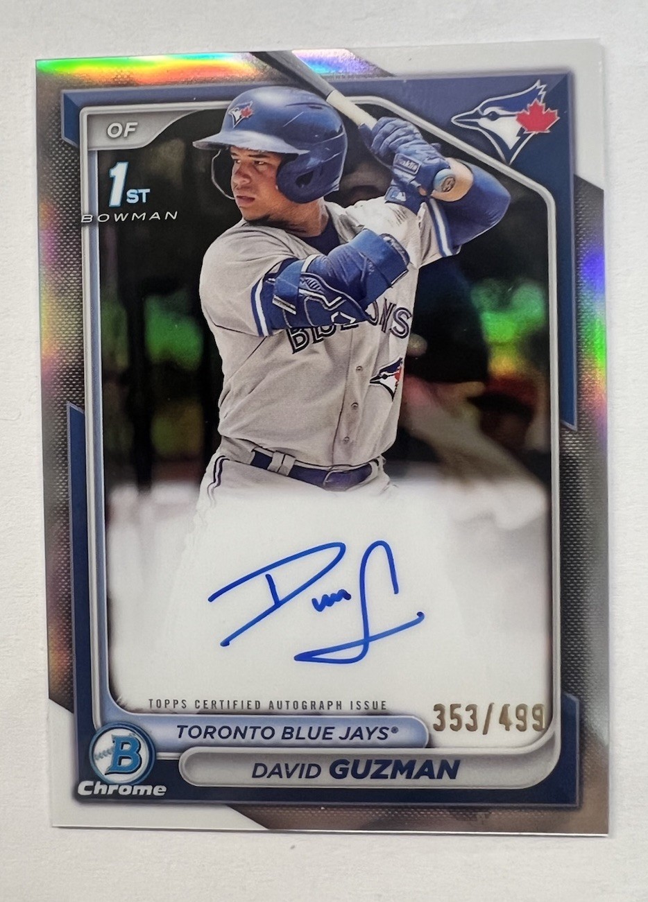 2024 Bowman Chrome David Guzman 1st Auto Refractor #d 353/499