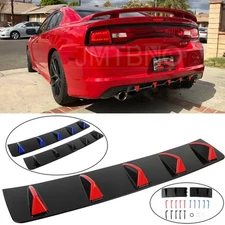 For Dodge Charger SXT R/T SRT Rear Bumper Diffuser Lip 5 Fins Splitter Spoiler